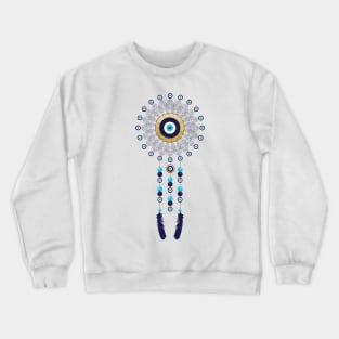 Boho Chic Evil Eye Mandala Dream Catcher Crewneck Sweatshirt